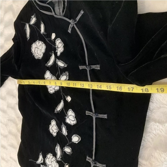 CAROLE LITTLE Velvet & Silk Black Jacket Size S - Picture 6 of 8